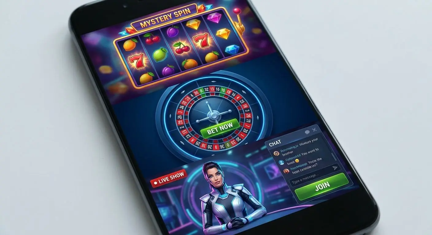 Olika speltyper i PlayOJO Android App på en Android-telefon