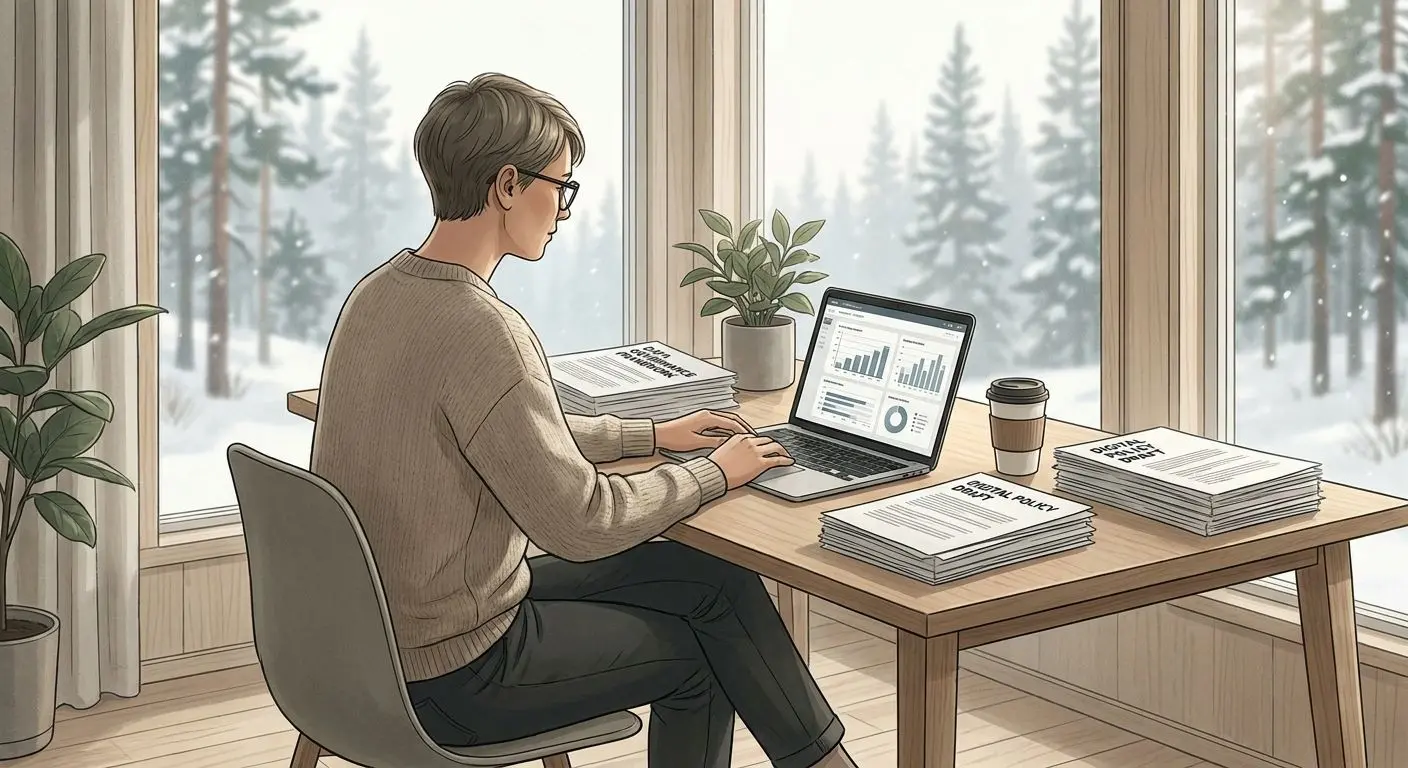 Neutral illustration av författarprofil inom dataskydd