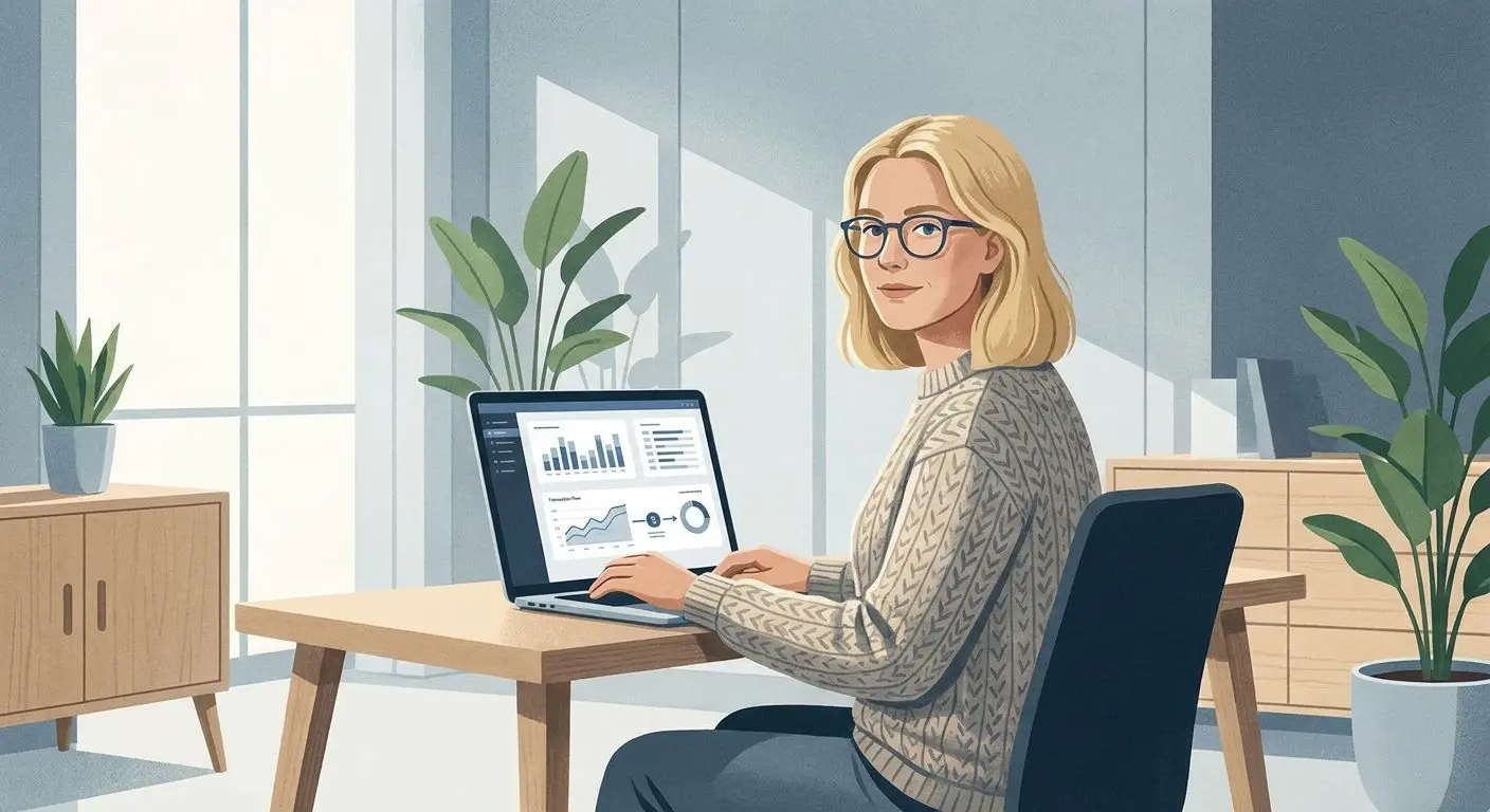 Illustration av skribent som analyserar betalflöden