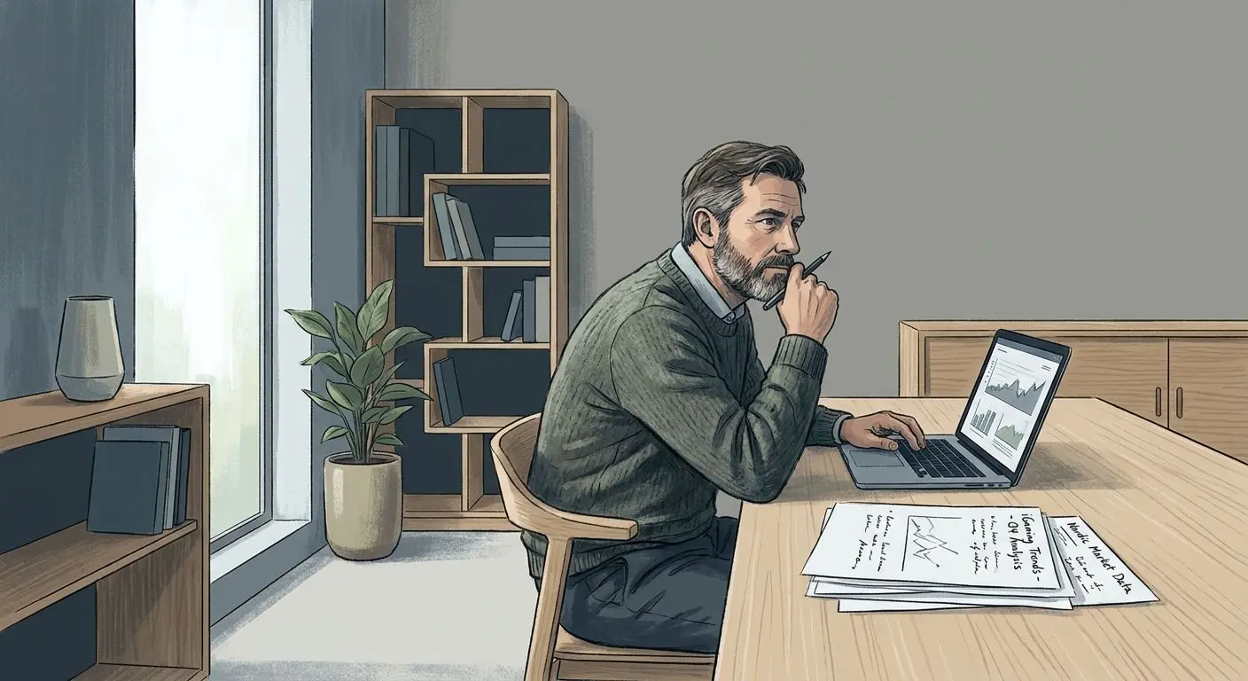 Om författaren och analysen Illustration av professionell analytiker som granskar kundsupport