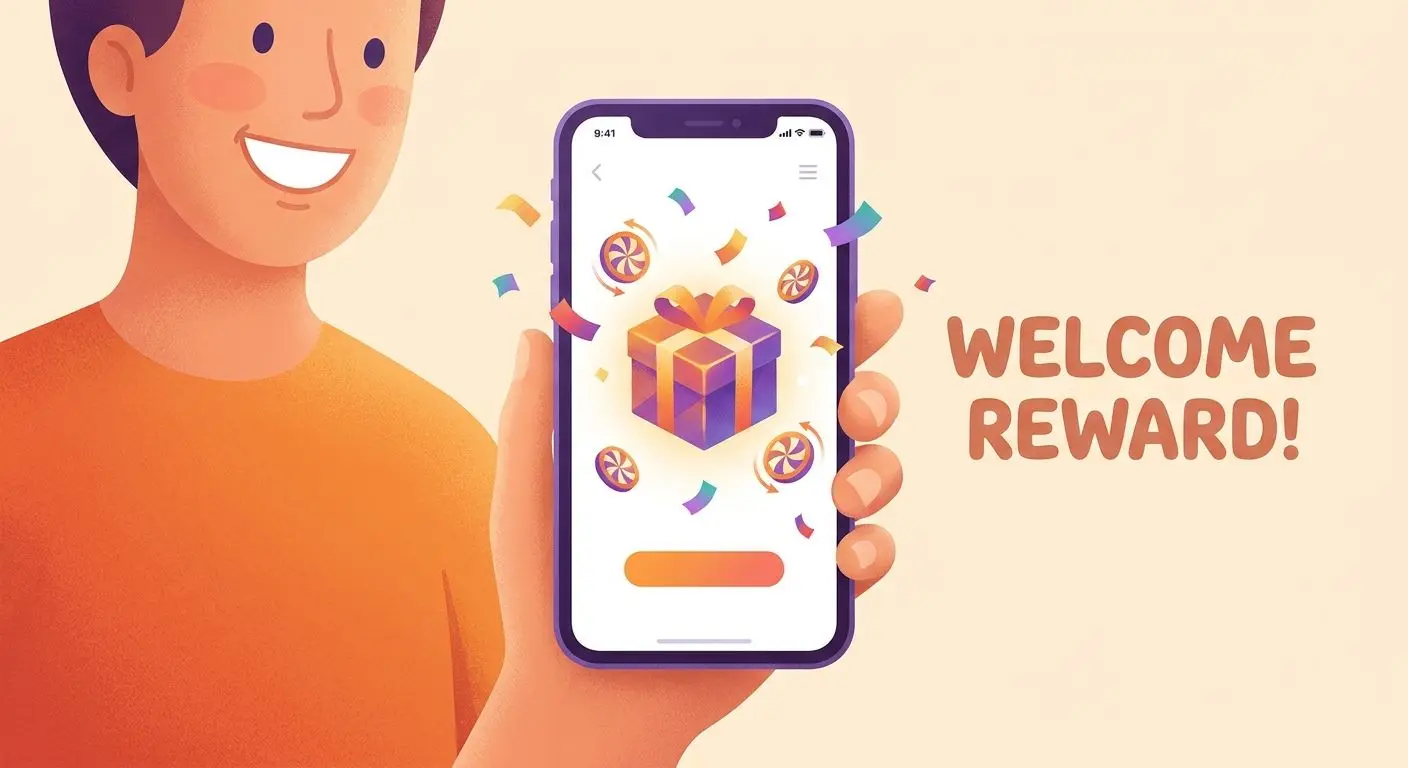 PlayOJO välkomstbonus illustration Illustration av PlayOJO välkomstbonus för nya spelare